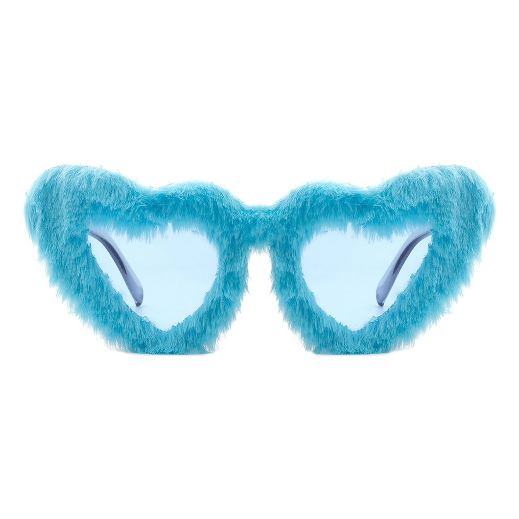 PASTL Fuzzy Heart Sunglasses