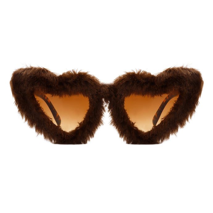 PASTL Fuzzy Heart Sunglasses