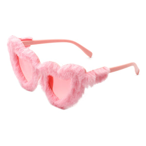 PASTL Fuzzy Heart Sunglasses