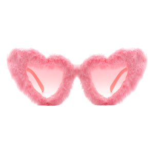 PASTL Fuzzy Heart Sunglasses